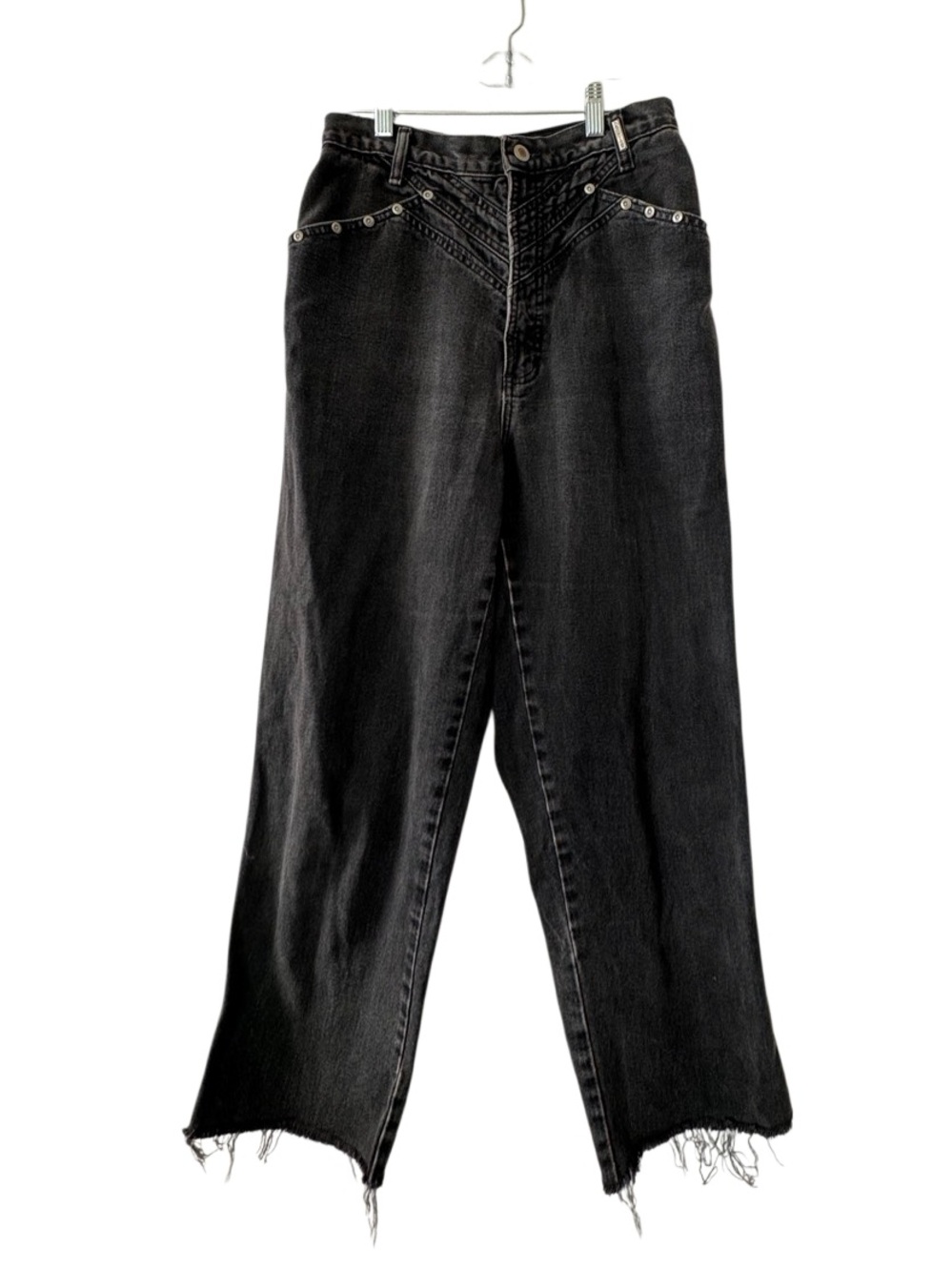 Rockies Black Western Bootcut Jeans  Rivet Vintage Distressed Cowgirl